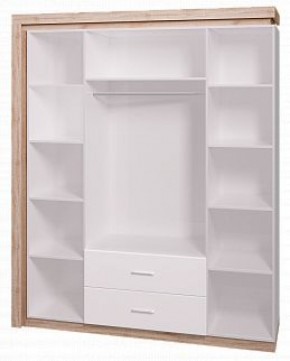 Шкаф для одежды с ящиками 4-х створчатый с зеркалом Люмен 16 в Карталах - kartaly.mebel-74.com | фото
