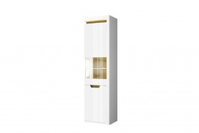 Шкаф с витриной 1V1D P, TORINO, цвет белый/Дуб наварра в Карталах - kartaly.mebel-74.com | фото