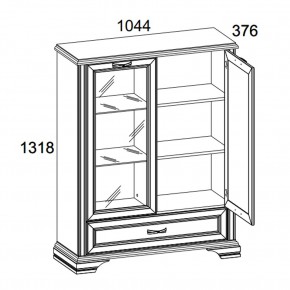 Шкаф с витриной 1V1D1SL, MONAKO, цвет Сосна винтаж/дуб анкона в Карталах - kartaly.mebel-74.com | фото
