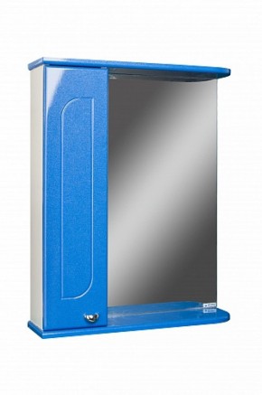 Шкаф-зеркало Радуга Синий металлик 55 левый АЙСБЕРГ (DA1129HZR) в Карталах - kartaly.mebel-74.com | фото