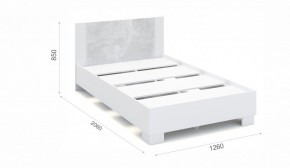 Спальня Аврора Кровать 120 со встроенным основанием под матрас Белый/Ателье светлый в Карталах - kartaly.mebel-74.com | фото