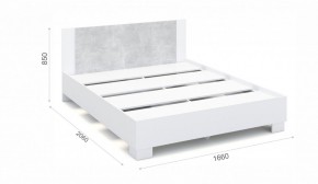 Спальня Аврора Кровать 160 со встроенным основанием под матрас Белый/Ателье светлый в Карталах - kartaly.mebel-74.com | фото