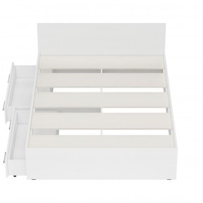 Стандарт Кровать с ящиками 1400, цвет белый, ШхГхВ 143,5х203,5х70 см., сп.м. 1400х2000 мм., без матраса, основание есть в Карталах - kartaly.mebel-74.com | фото