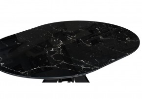 Стол стеклянный Рикла 110(150)х110х76 черный мрамор / черный в Карталах - kartaly.mebel-74.com | фото