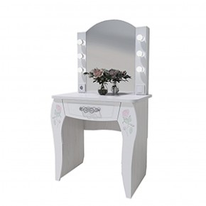 Стол туалетный Розалия №12 + ПОДСВЕТКА (лиственница белая, омела) в Карталах - kartaly.mebel-74.com | фото
